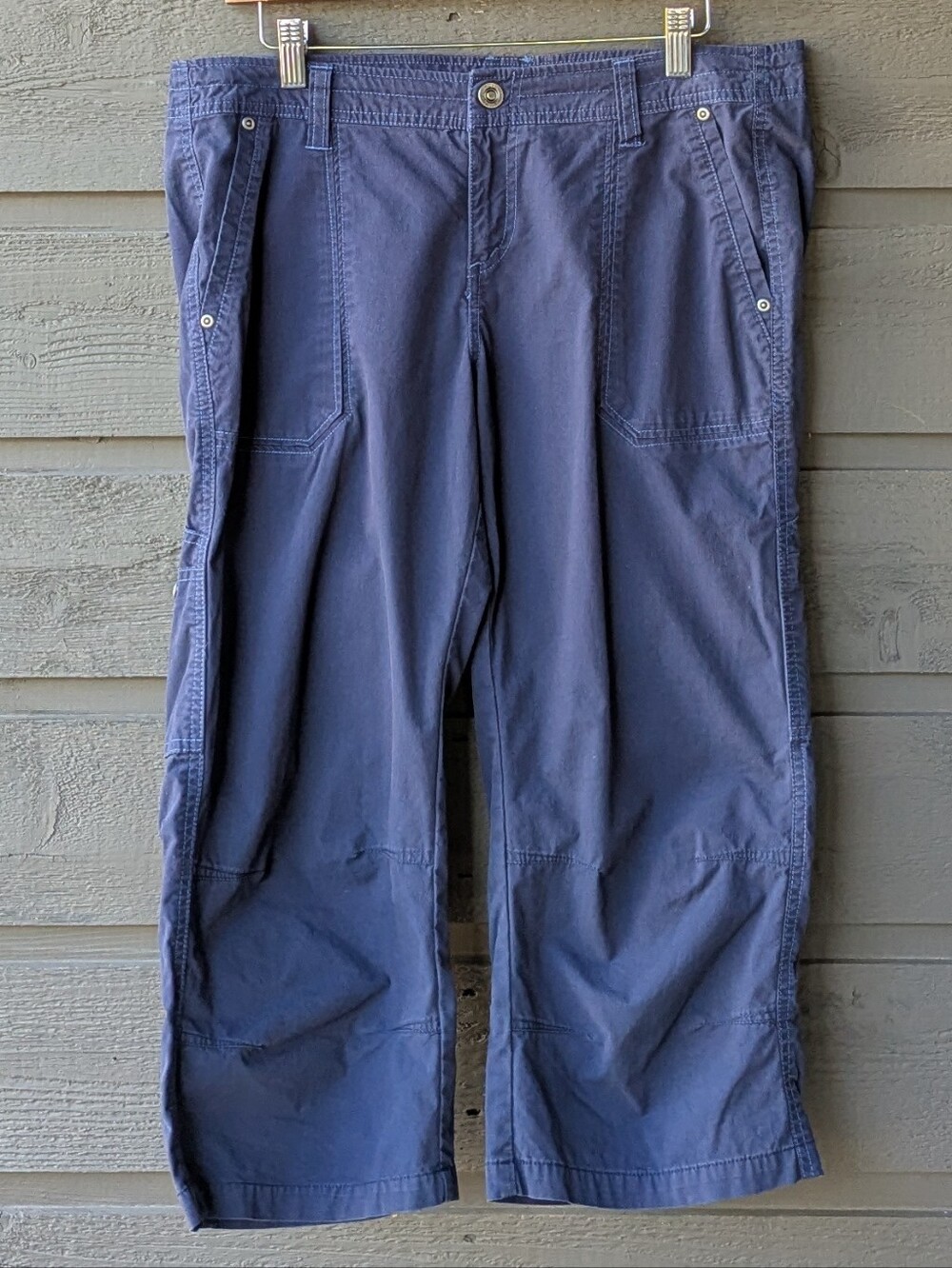 Kuhl Women's Free Range Cargo Capri Pant Dark Blue Size 12 Kuhl 6288 20" Inseam